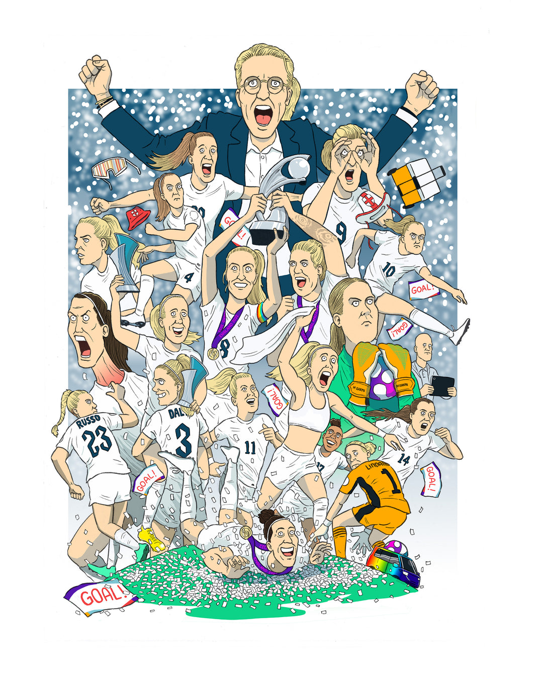 'The Lionesses 2022' - Limited edition signed A3 Print